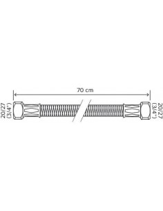 Flexible droit à écrous tournants L700 FF3 4 5654-70 2