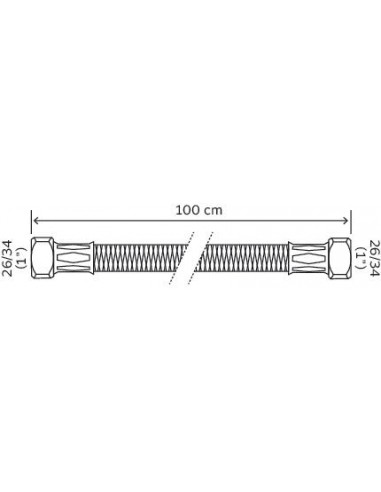 Flexible droit à écrous tournants L1000 FF1'' 5655-10