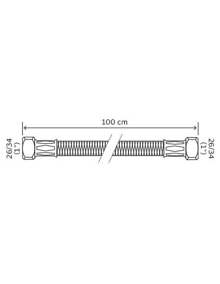 Flexible droit à écrous tournants L1000 FF1'' 5655-10