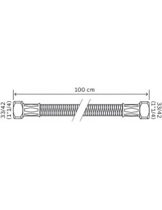 Flexible droit à écrous tournants L1000 FF 1 1 4 5656-10 2