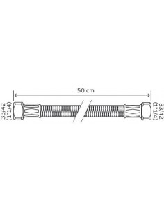 Flexible droit à écrous tournants L500 FF 1 1 4 5656-50 2