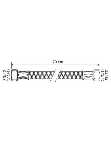 Flexible droit à écrous tournants L700 FF 1 1 4 5656-70