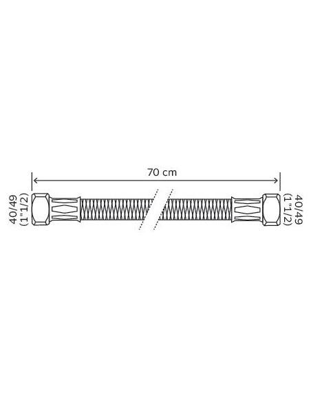 Flexible droit à écrous tournants L700 FF 1 1 2 5657-70