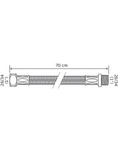 Flexible droit à écrous tournants mâle femelle L700 MF 1'' 5661-70 2