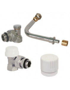 Pack de raccordement arrière avec robinet thermostatisable à glissement PER diam 12 5943-6