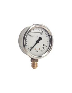 Manomètre à bain de glycérine à raccordement radial Mesure de 0 à 16 bars 699-06