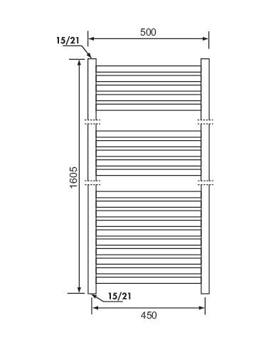 Sèche-serviette Delta droit BL 698W 700-700