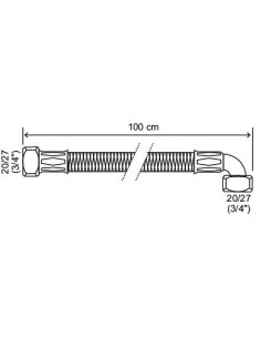 Flexible coudé à écrous tournants L1000 FF 3 4 7654-10 2
