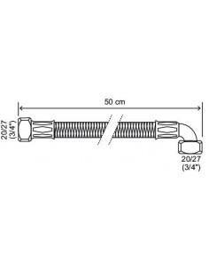 Flexible coudé à écrous tournants L500 FF 3 4 7654-50 2