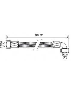 Flexible coudé à écrous tournants L1000 FF 1'' 7655-10 2