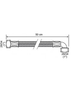 Flexible coudé à écrous tournants L500 FF 1'' 7655-50 2
