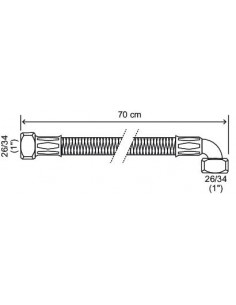 Flexible coudé à écrous tournants L700 FF 1'' 7655-70 2