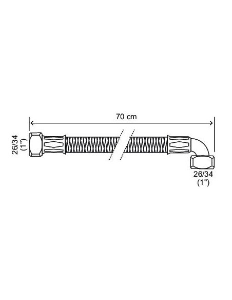 Flexible coudé à écrous tournants L700 FF 1'' 7655-70