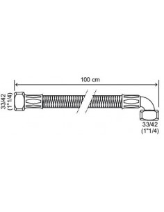 Flexible coudé à écrous tournants L700 FF 1 1 4 7656-10 2