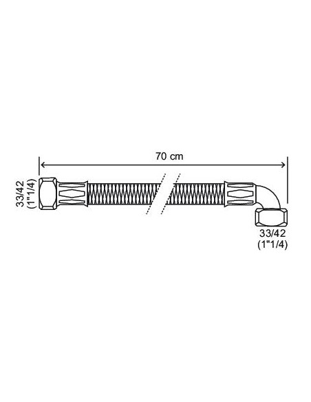 Flexible coudé à écrous tournants L1000 FF 1 1 4 7656-70