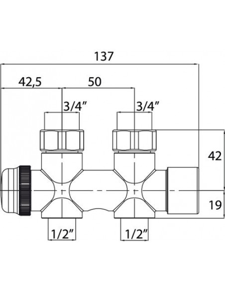 DISTRIBUTEUR MONOTUBE SOL DESIGN DN15 7952-15