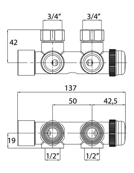 DISTRIBUTEUR MONOTUBE MURAL DESIGN DN15 7953-15