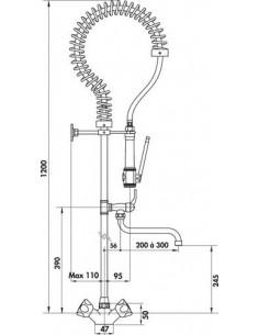 MELANGEUR GRDE CUISINE 1200MM 1 2T+BEC 9024-125 2