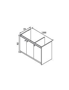 Meuble Sous Evier 120 cm 3P Hydrofuge 927-120 2