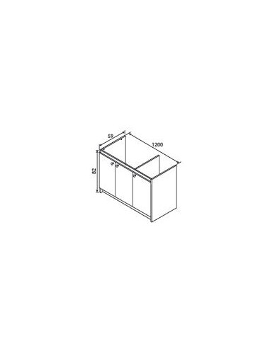 Meuble Sous Evier 120 cm 3P Hydrofuge 927-120