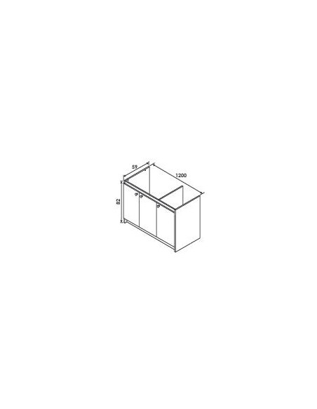 Meuble Sous Evier 120 cm 3P Hydrofuge 927-120
