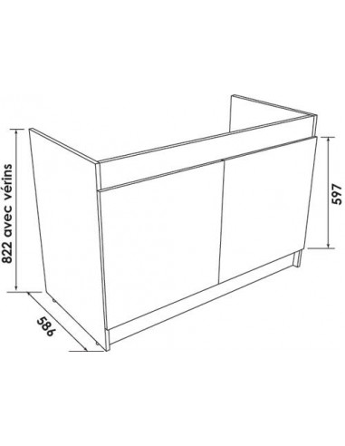 Meuble Sous Evier 80 cm 2 Portes 9311