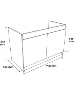Meuble Sous Evier 90 cm 2 Portes 9314 2