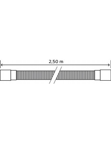 Canne de vidange avec crosse 2,50m L443-25