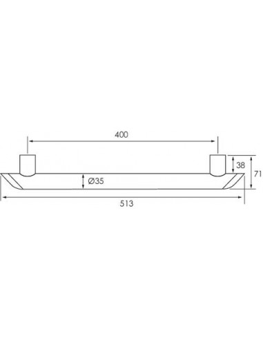 Barre d'appui BeLine L.400 anthracite ZDEL1750