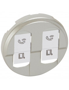 Enjoliveur Céliane pour prise double RJ45 finition titane LEGRAND 068552