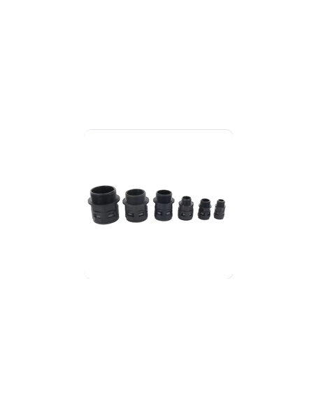 Raccord droit pol. noir NYLOFIX N°12 ISO 20 BLM 312205