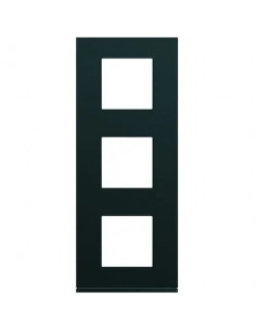 Plaque gallery plastique peint 3 postes verticale 71mm night HAGER WXP0243