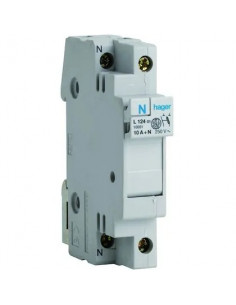 Coupe-circuit 1P+N 10A 250V domestique 1 Module HAGER L12401