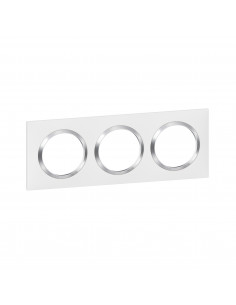 Plaque carrée dooxie 3 postes finition blanc avec bague effet chrome LEGRAND 600843 2