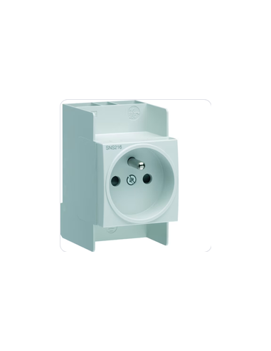 Prise Modulaire 2P+T sans vis HAGER SNS216