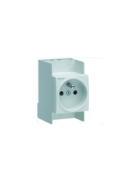 Prise Modulaire 2P+T sans vis HAGER SNS216