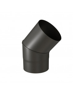 Coude 45° Email Mat Acier émaillé diamètre : 153mm Bois / Fioul / Gaz Noir Mat TEN 342446 2
