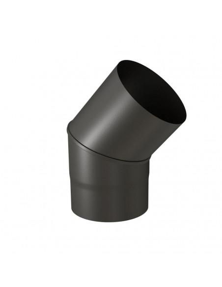 Coude 45° Email Mat Acier émaillé diamètre : 153mm Bois / Fioul / Gaz Noir Mat TEN 342446