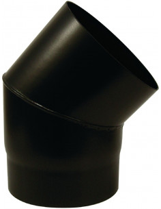 Coude 45° Email Mat Acier émaillé diamètre : 153mm Bois / Fioul / Gaz Noir Mat TEN 342446