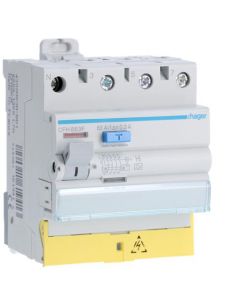 Interrupteur différentiel 63A 300mA 3P+N type A HI à bornes décalées HAGER CFH863F
