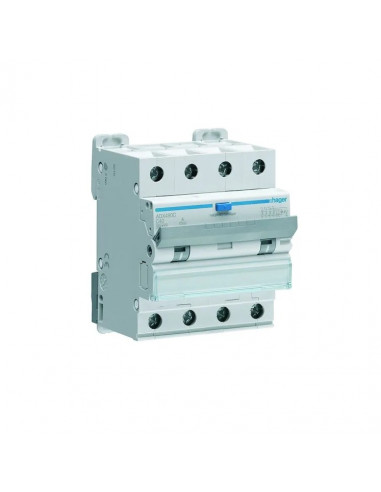 Disjoncteur différentiel 4 Pôles 10kA C 40A 30mA type A HAGER ADX490C
