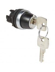 Bouton tournant non lumineux à clé n°455 IP69 Osmoz composable 2 positions fixes 90° pour extraction clé LEGRAND 023954