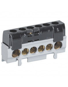 Bornier de répartition IP2X phase 1 connexion 10mm² à 35mm² noir longueur 62mm LEGRAND 092783