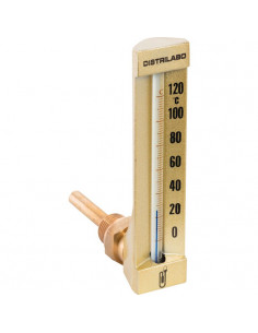 Thermomètre équerre 0/+120°C Plongeur 63 mm DISTRILABO 74ELIM03