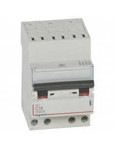 Disjoncteur DX³6000 10kA arrivée haute automatique départ bas vis 4 Pôles 400V 16A courbe C peigne HX³ optimisé LEGRAND 407914