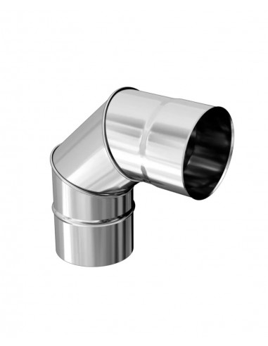 Coude équerre 90° plissé inox D.125mm TEN 262125