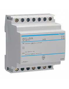 Transformateur sécurité 16VA 230V-12 à 24V HAGER ST313
