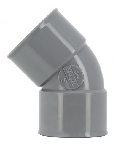 Coude femelle femelle 45° diamètre 40mm NICOLL CH44