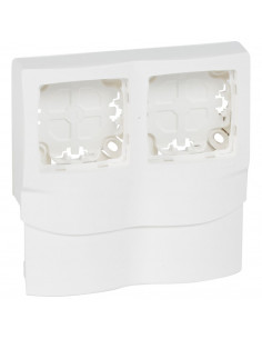 Cadre Appareillage saillie 2 postes pose le long des moulures DLPlus épaisseur 16mm blanc LEGRAND 031466