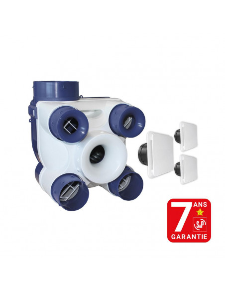 Kit VMC standard pour l'habitat pavillonnaire du T1 au T7 jusqu'à 4 sanitaires S&P (UNELVENT) 604141